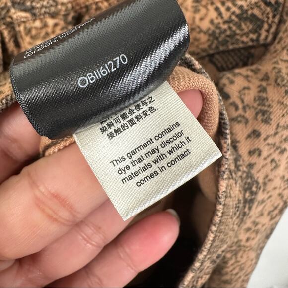 Free People Brown Snake Print Button Front Denim Trucker Jacket Size M - Picture 13 of 15